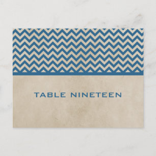 Cartão postal com número de tabela Chic Chevron Az
