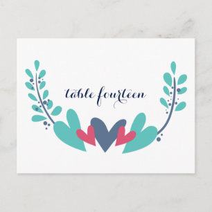Cartão postal com Número de Tabela de Casamento de