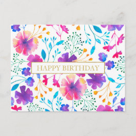 Cartão postal com padrão floral e mensagem persona