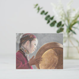 Cartão postal com Pastel da Menina Afegã