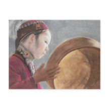 Cartão postal com Pastel da Menina Afegã