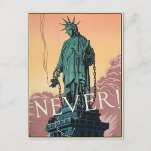 Cartão postal com propaganda americana vintage da 