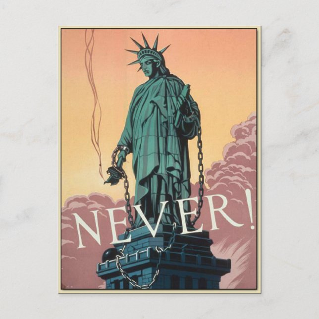 Cartão postal com propaganda americana vintage da  (Frente)