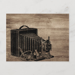 Cartão postal com silhueta de câmera de caixa anti