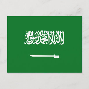 Cartão postal com Sinalizador Arábia Saudita