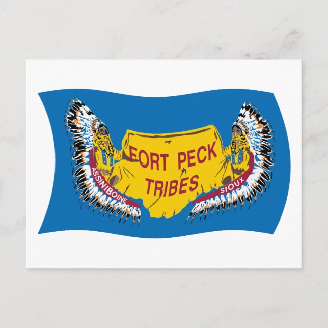 Cartão postal com Sinalizador Fort Peck Assiniboin (Frente)