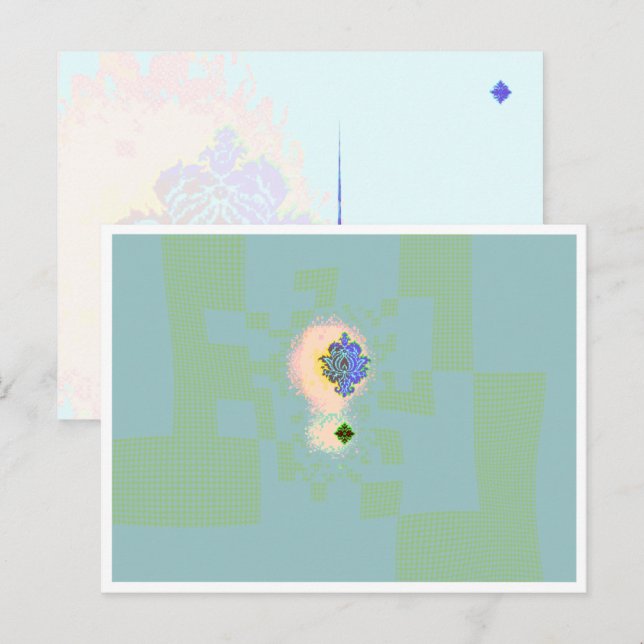 Cartão postal com tela distorcida e borda (Frente/Verso)