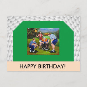 Cartão postal com tema de golfe