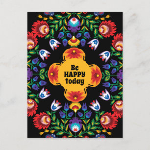 Cartão Postal Com texto incrível Folk Wycinanki