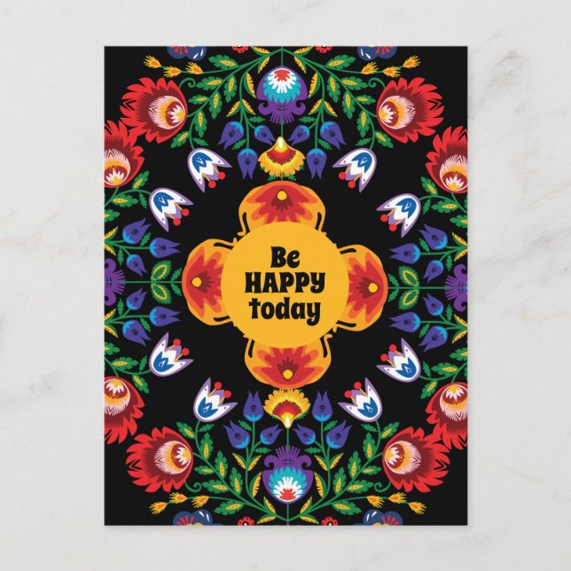 Cartão Postal Com texto incrível Folk Wycinanki (Frente)