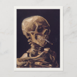 Cartão Postal Com Uma Caveira Fumando