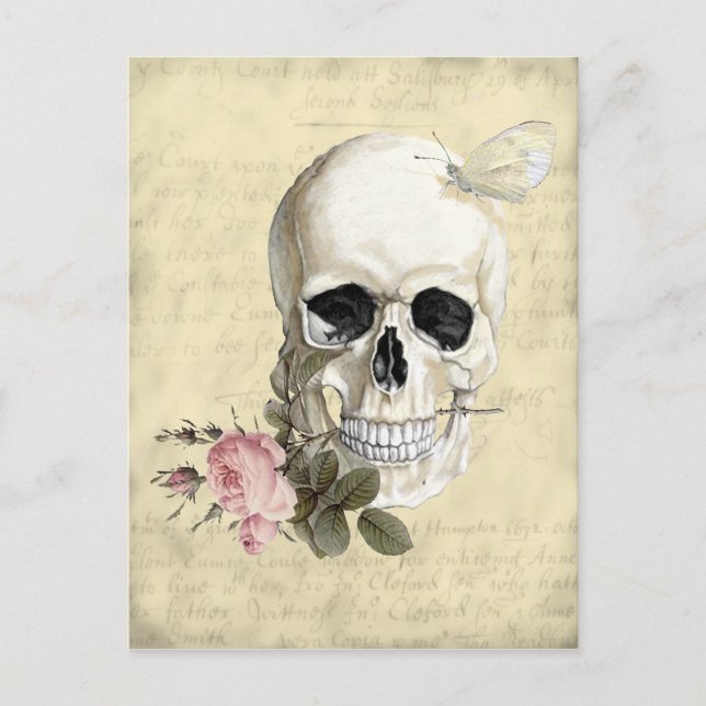 Cartão Postal Com uma rosa entre os meus dentes (Frente)