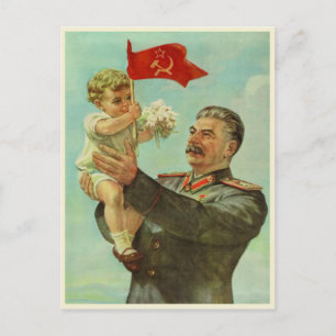 Cartão postal com Vintage Stalin Propaganda Impres