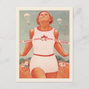 Cartão postal com Vintage União Soviética Propagan