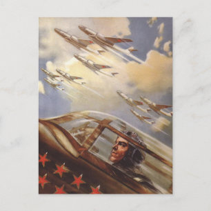 Cartão postal com Vintage USSR Air Force Propagand