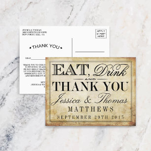 Cartão Postal Coma, Beba e Case Casamento vintage