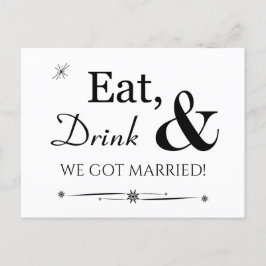 Cartão Postal Coma Bebida Que Casamos Na Festa Retro-Elopement