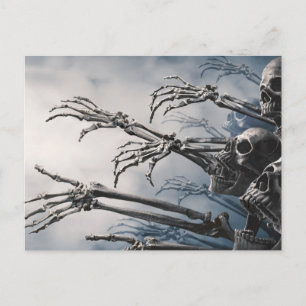 Cartão Postal Coma Bebida Tenha Medo De Zombie Skeleton Hallowee