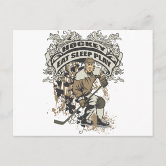 Cartão Postal Coma, Dorme, Jogue Hockey