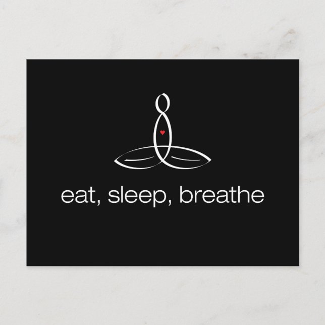 Cartão Postal Coma, Dorme, Respire - Branco estilo regular (Frente)