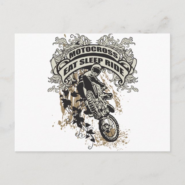 Cartão Postal Coma, Dorme, Rode Motocross (Frente)