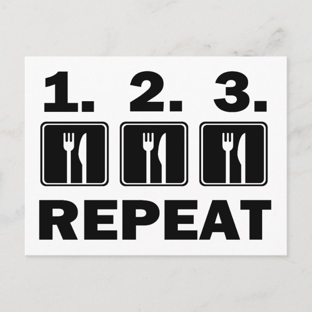 Cartão Postal Coma e repita (Frente)