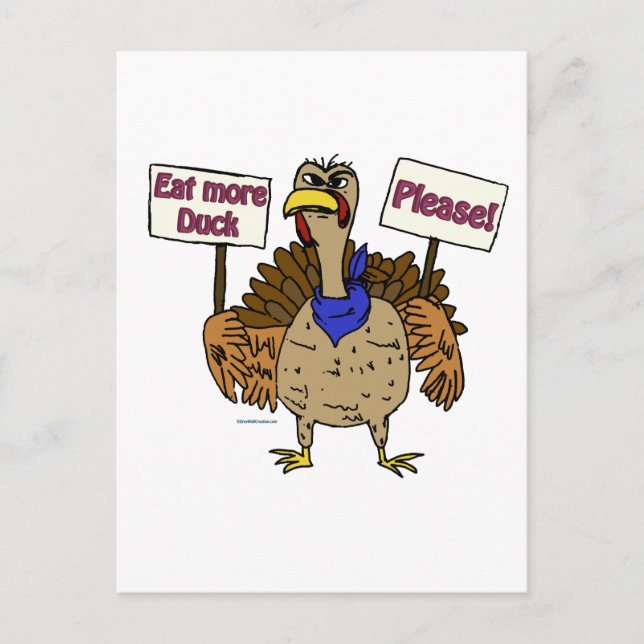 Cartão Postal Coma Mais Pato - Falando Com A Turquia (Frente)