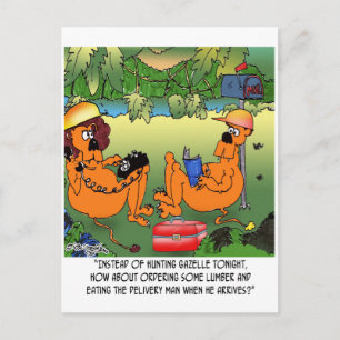 Cartão Postal Coma o homem de entrega de madeira