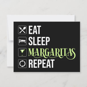 Cartão Postal Coma o sono Margaritas Repetir