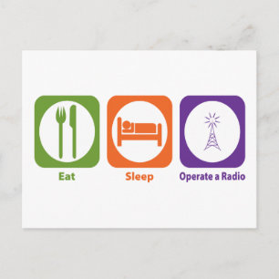 Cartão Postal Coma o sono opere um rádio