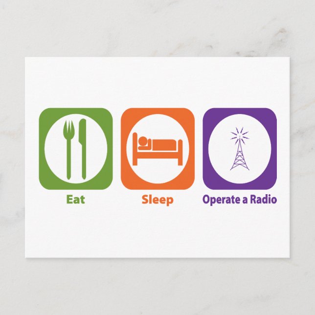 Cartão Postal Coma o sono opere um rádio (Frente)