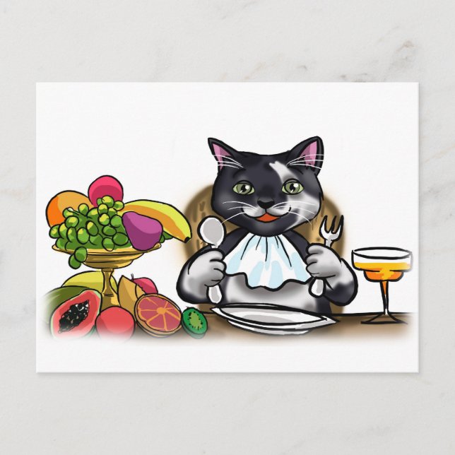 Cartão Postal Coma refeições saudáveis (Frente)