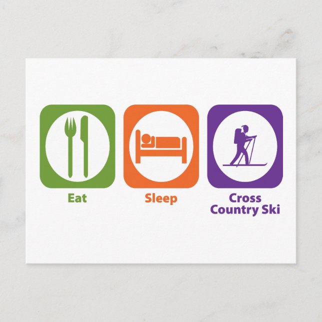 Cartão Postal Coma Sleep Cross Country Ski (Frente)