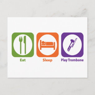 Cartão Postal Coma Trombone de Reprodução de Sono
