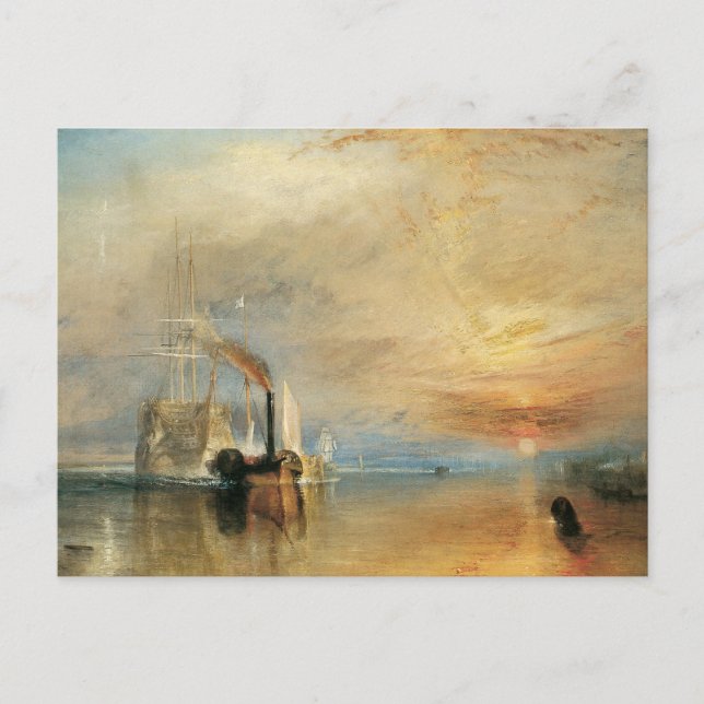 Cartão Postal Combate ao Temerário por Joseph Turner, Arte Marít (Frente)