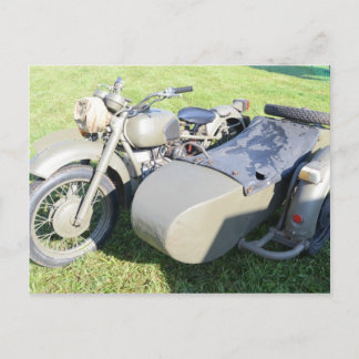 Cartão Postal Combinação militar da motocicleta do vintage