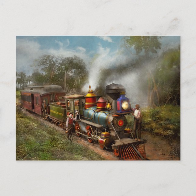 Cartão Postal Comboio - A Estrada de Ferro Celestial 1896 (Frente)