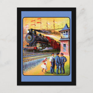 Cartão Postal Comboio a vapor de locomoção