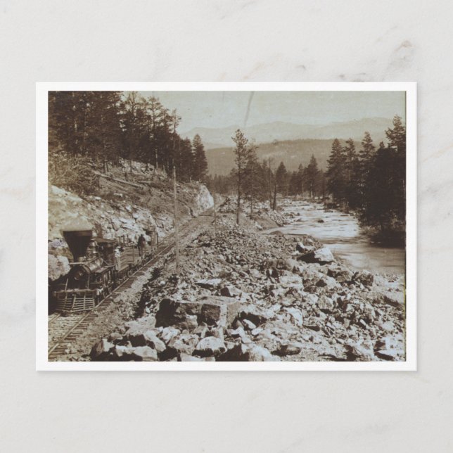 Cartão Postal Comboio Ao Longo Do Rio Truque (Frente)