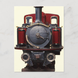 Cartão Postal Comboio Azul E Vermelho