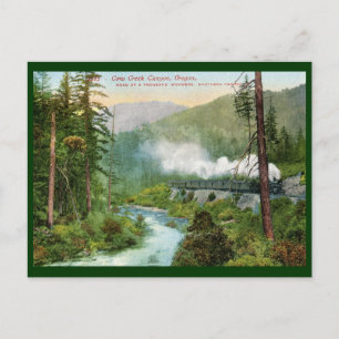 Cartão Postal Comboio, Canyon de Vaca, Oregon Vintage