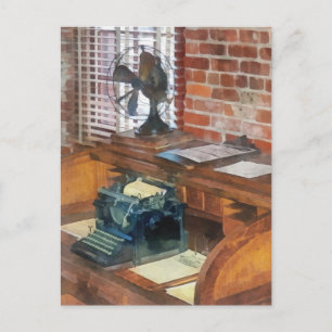 Cartão Postal Comboios - Escritório do Mestre de Estação