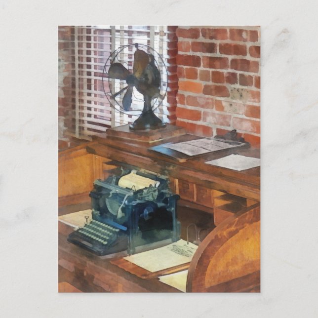 Cartão Postal Comboios - Escritório do Mestre de Estação (Frente)