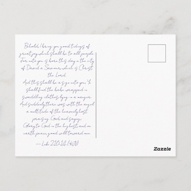 Cartão Postal Come And Behold Him | Christmas Postcard (Verso)