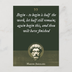 Cartão Postal Comece - para começar, metade do trabalho, que met