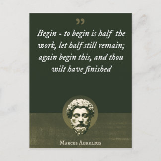 Cartão Postal Comece - para começar, metade do trabalho, que met