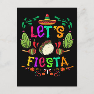 Cartão Postal Comemoração Fiesta Cinco de Mayo Taco Mexicano