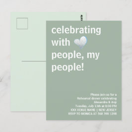 Cartão Postal Comemorando Com as Pessoas Jantar de Ensaios do Me