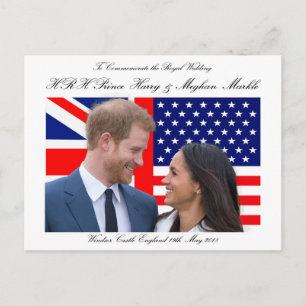 Cartão Postal Comemorar o Casamento Real Harry e Meghan