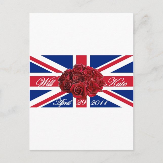 Cartão Postal Comemorativa do Will e Kate 2011 Limited Edition (Frente)